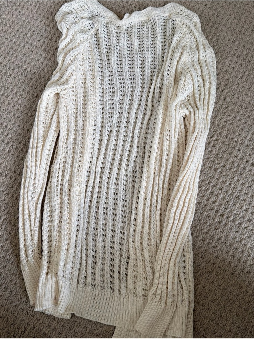Lightweight Cream Open-Knit Women's Sweater